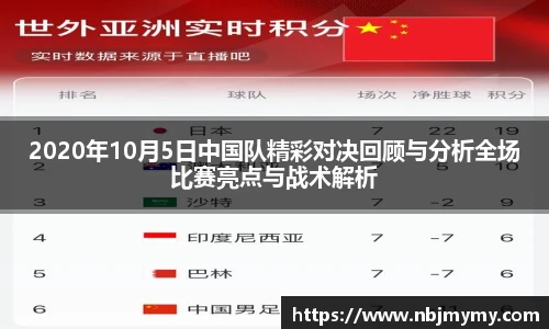 2020年10月5日中国队精彩对决回顾与分析全场比赛亮点与战术解析